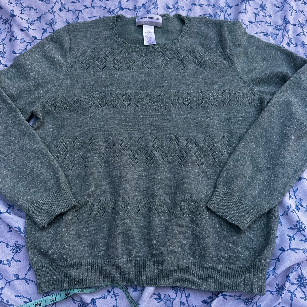 Coquette Mint Colored Sweater with Shimmer Details